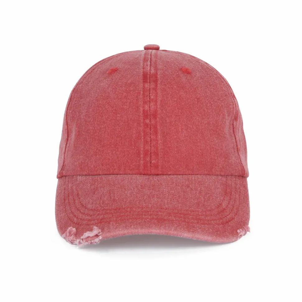 K-up KP235 - Casquette vintage effet déchiré - 6 panneaux