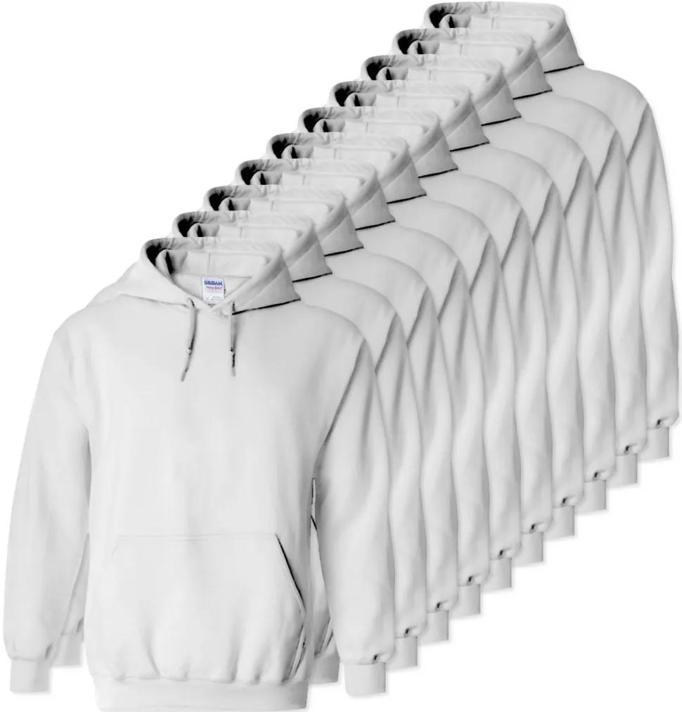 Lot de 10 Gildan 18500 - Sweatshirt à capuche en molleton épais
