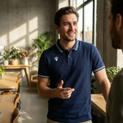 MACRON MA9332 - Polo Slim Fit avec Bandes Contrastées
