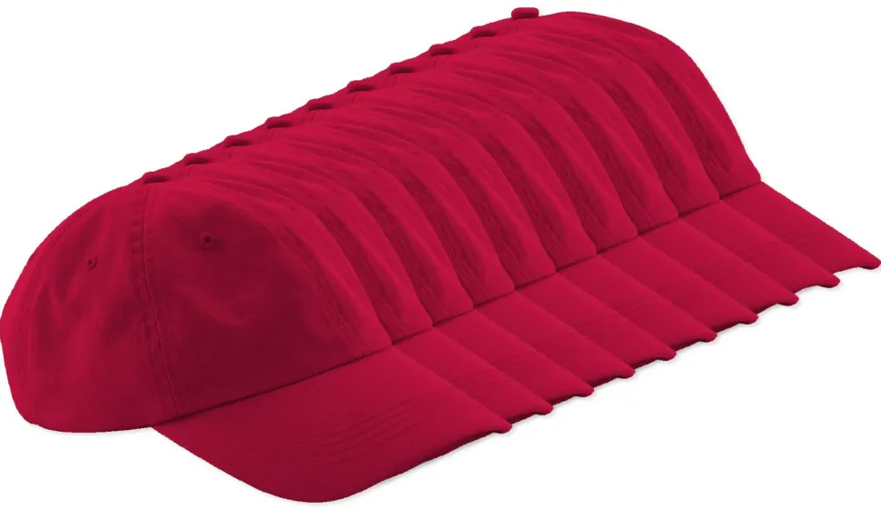 Pack de 144 Beechfield BF653 - Casquette Sportive 6 Panneaux en Coton Chino