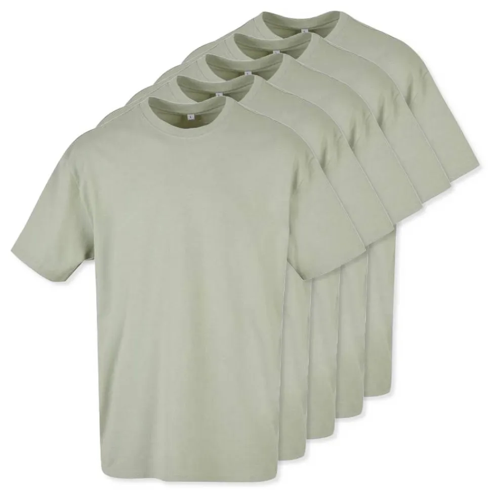 Pack de 5 Build Your Brand BY102 - T-shirt Oversize Confort Classique Homme