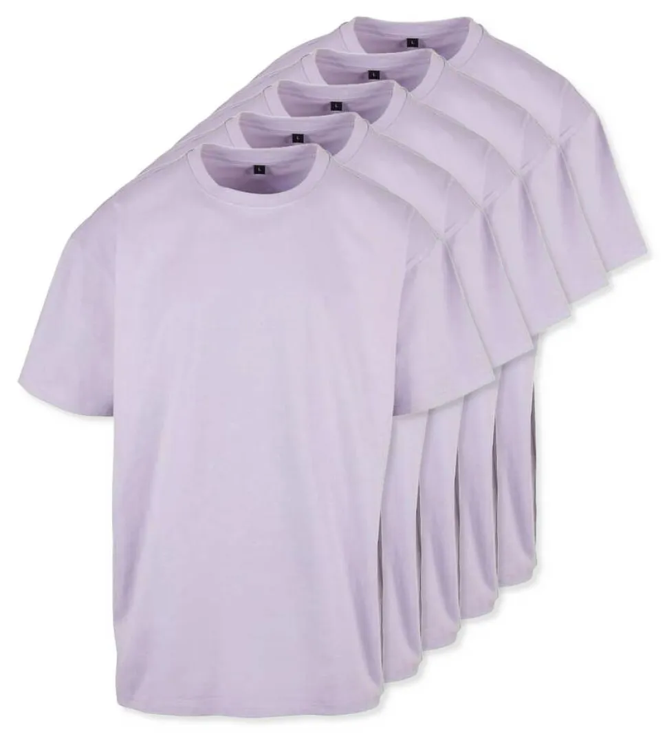 Pack de 5 Build Your Brand BY102 - T-shirt Oversize Confort Classique Homme