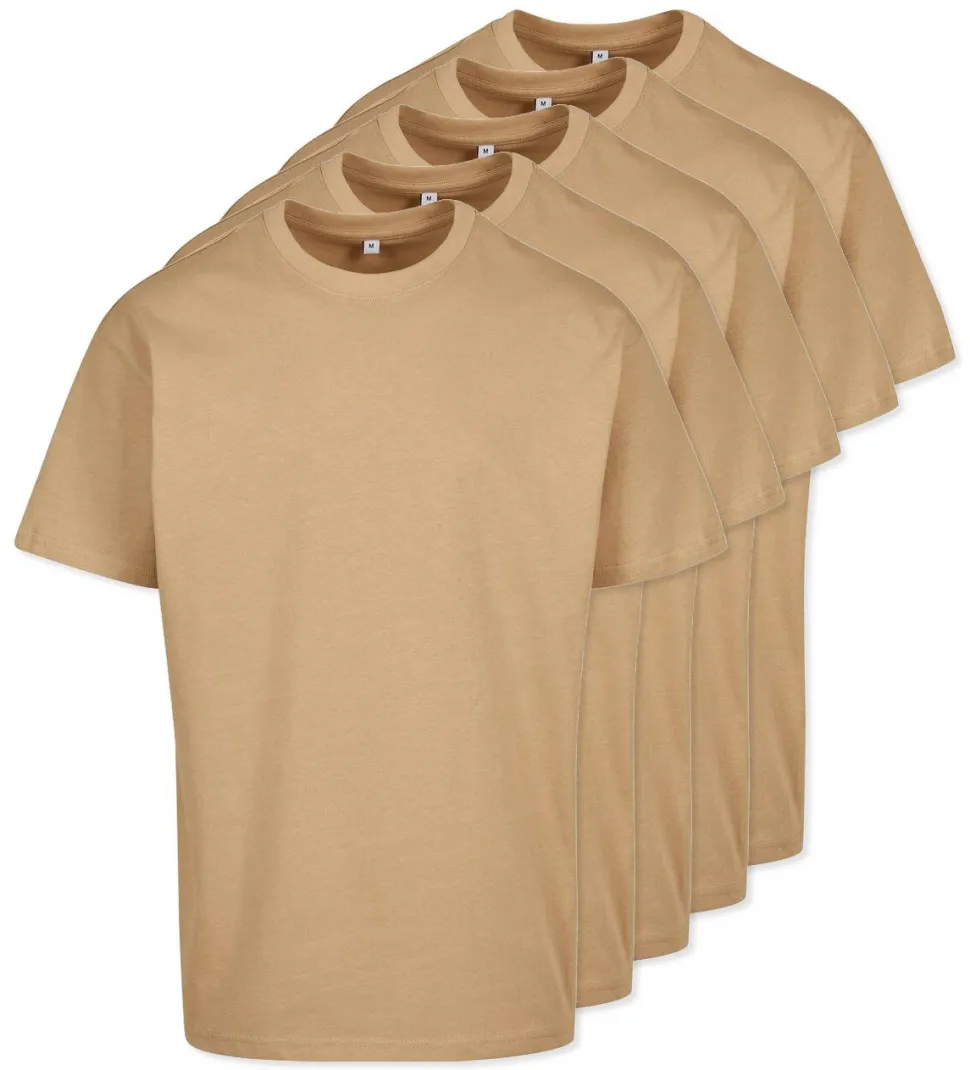 Pack de 5 Build Your Brand BY102 - T-shirt Oversize Confort Classique Homme