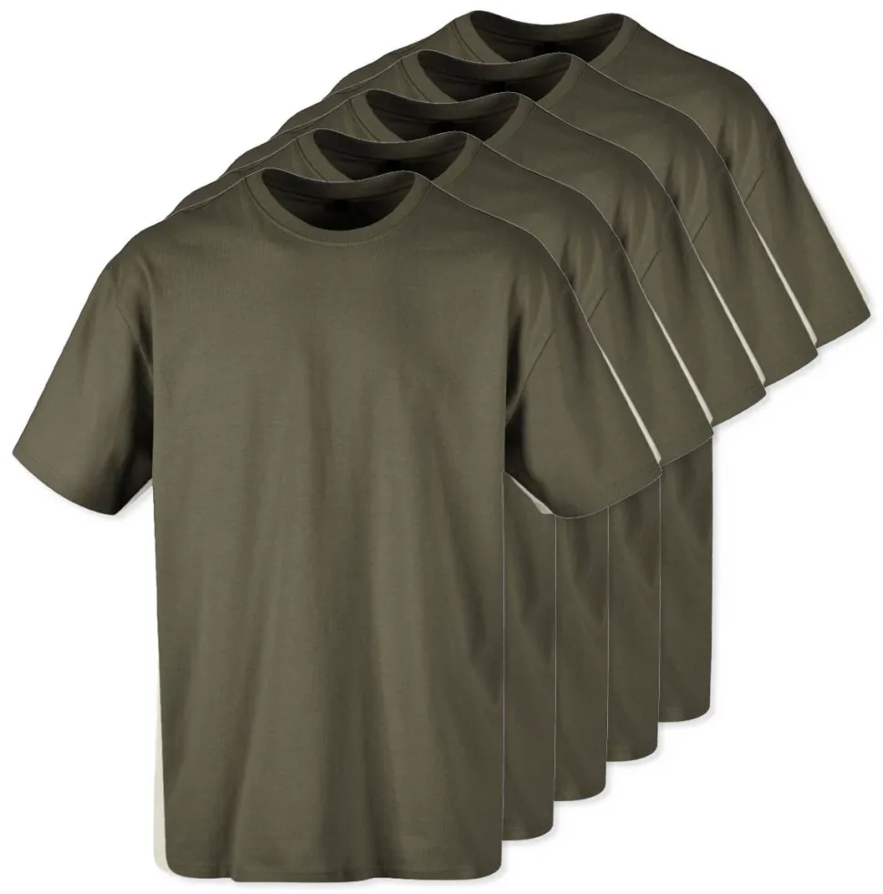 Pack de 5 Build Your Brand BY102 - T-shirt Oversize Confort Classique Homme