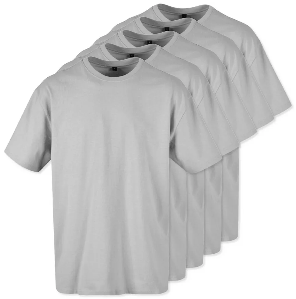 Pack de 5 Build Your Brand BY102 - T-shirt Oversize Confort Classique Homme