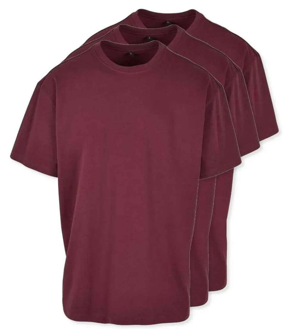 Pack de 3 Build Your Brand BY102 - T-shirt Oversize Confort Classique Homme