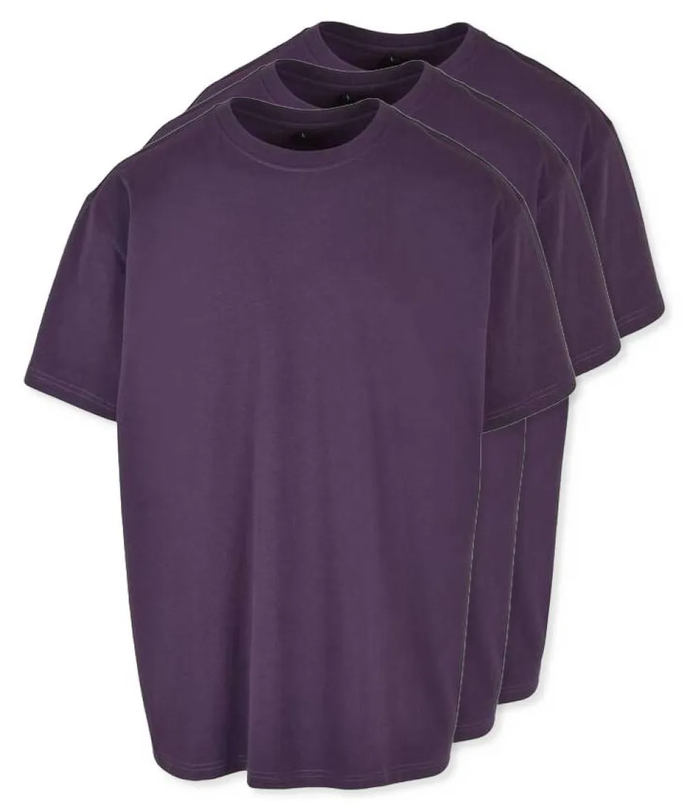 Pack de 3 Build Your Brand BY102 - T-shirt Oversize Confort Classique Homme