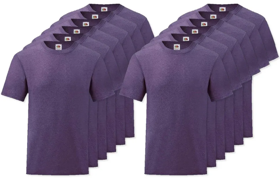 Pack de 12 Fruit of the Loom SC230 - T-Shirt Manches Courtes Homme