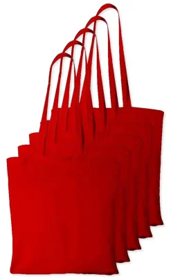 Pack de 5 Westford mill WM101 - Sac Cabas Personnalisable en Coton Westford Mill