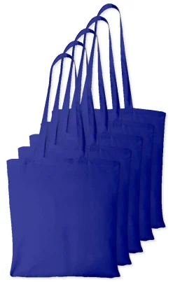 Pack de 5 Westford mill WM101 - Sac Cabas Personnalisable en Coton Westford Mill