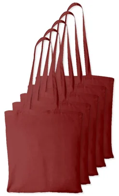 Pack de 5 Westford mill WM101 - Sac Cabas Personnalisable en Coton Westford Mill