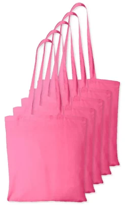 Pack de 5 Westford mill WM101 - Sac Cabas Personnalisable en Coton Westford Mill