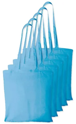 Pack de 5 Westford mill WM101 - Sac Cabas Personnalisable en Coton Westford Mill