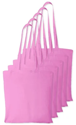 Pack de 5 Westford mill WM101 - Sac Cabas Personnalisable en Coton Westford Mill