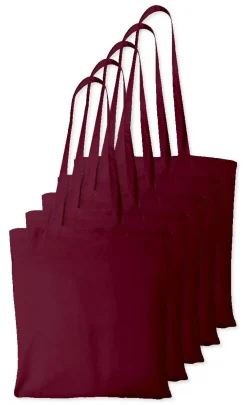 Pack de 5 Westford mill WM101 - Sac Cabas Personnalisable en Coton Westford Mill