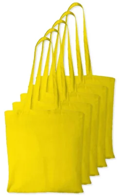 Pack de 5 Westford mill WM101 - Sac Cabas Personnalisable en Coton Westford Mill