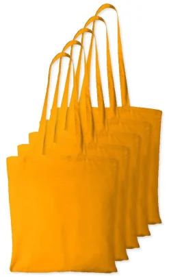 Pack de 5 Westford mill WM101 - Sac Cabas Personnalisable en Coton Westford Mill