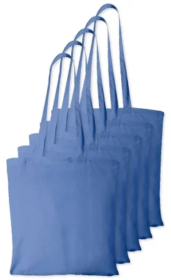 Pack de 5 Westford mill WM101 - Sac Cabas Personnalisable en Coton Westford Mill