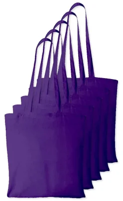 Pack de 5 Westford mill WM101 - Sac Cabas Personnalisable en Coton Westford Mill