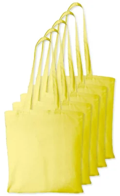 Pack de 5 Westford mill WM101 - Sac Cabas Personnalisable en Coton Westford Mill