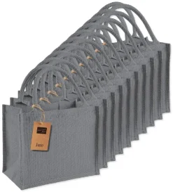 Pack de 25 Westford mill WM412 - Petit Sac en Toile de Jute - poignées en coton - dimensions 26x22x14cm