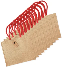 Pack de 75 Westford mill WM412 - Petit Sac en Toile de Jute - poignées en coton - dimensions 26x22x14cm