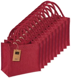 Pack de 125 Westford mill WM412 - Petit Sac en Toile de Jute - poignées en coton - dimensions 26x22x14cm