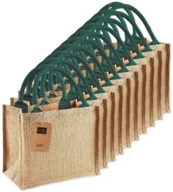 Pack de 125 Westford mill WM412 - Petit Sac en Toile de Jute - poignées en coton - dimensions 26x22x14cm