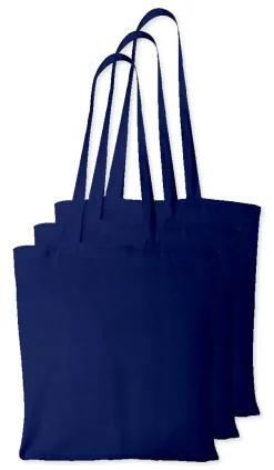 Pack de 3 Westford mill WM101 - Sac Cabas Personnalisable en Coton Westford Mill