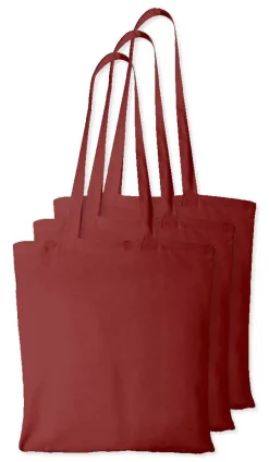 Pack de 3 Westford mill WM101 - Sac Cabas Personnalisable en Coton Westford Mill
