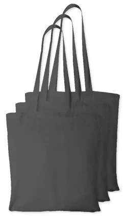 Pack de 3 Westford mill WM101 - Sac Cabas Personnalisable en Coton Westford Mill
