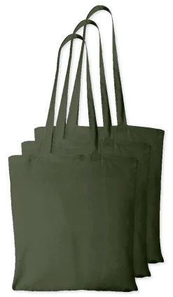 Pack de 3 Westford mill WM101 - Sac Cabas Personnalisable en Coton Westford Mill