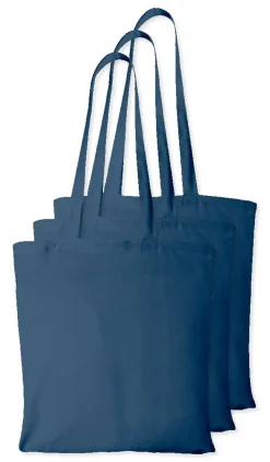 Pack de 3 Westford mill WM101 - Sac Cabas Personnalisable en Coton Westford Mill