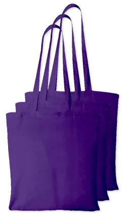 Pack de 3 Westford mill WM101 - Sac Cabas Personnalisable en Coton Westford Mill