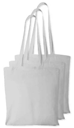 Pack de 3 Westford mill WM101 - Sac Cabas Personnalisable en Coton Westford Mill