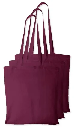 Pack de 3 Westford mill WM101 - Sac Cabas Personnalisable en Coton Westford Mill
