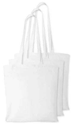 Pack de 3 Westford mill WM101 - Sac Cabas Personnalisable en Coton Westford Mill
