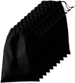 Pack de 100 Westford mill WM216 - Sac Cordelette en Coton Premium - fermeture à cordon - différentes tailles