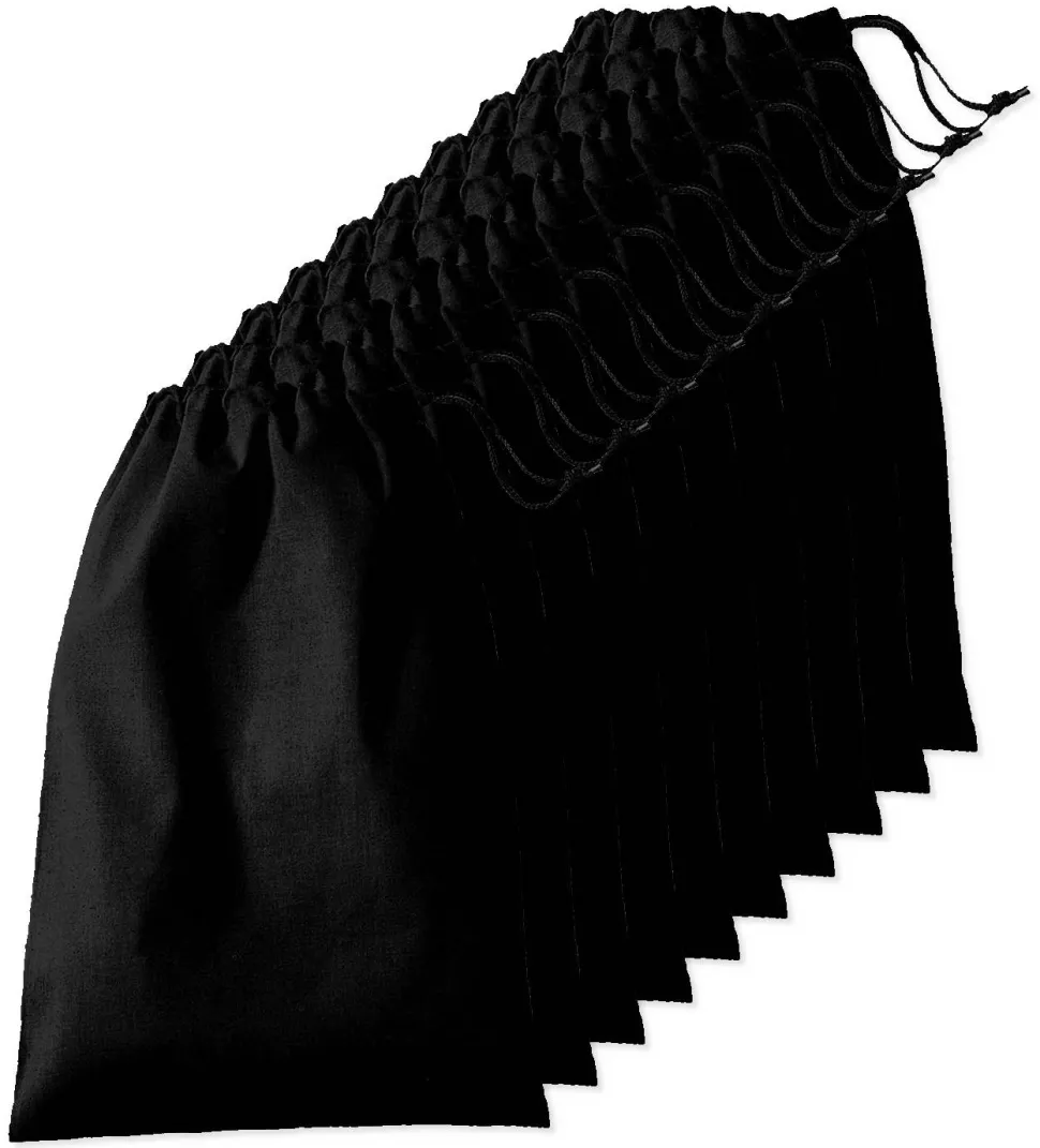 Pack de 100 Westford mill WM216 - Sac Cordelette en Coton Premium - fermeture à cordon - différentes tailles