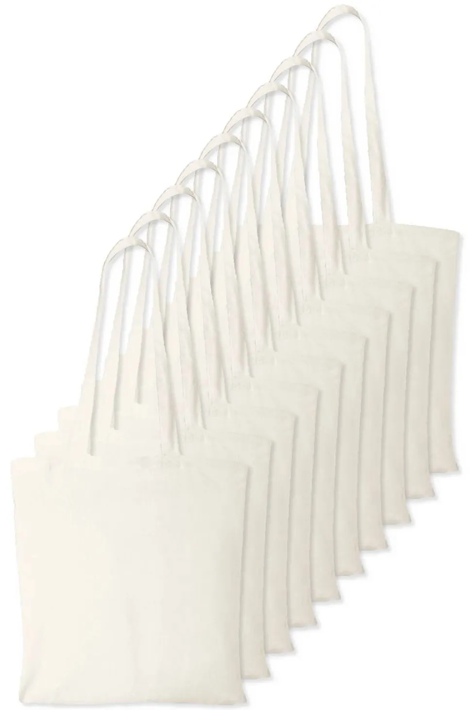 Pack de 10 Westford mill WM101 - Sac Cabas Personnalisable en Coton Westford Mill