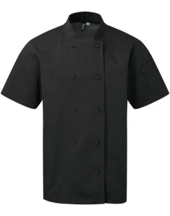 Premier PR902 - Veste chef cuisinier manches courtes Coolchecker®