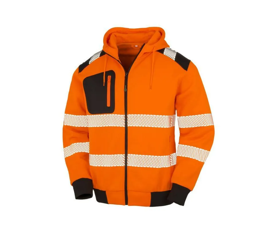 RESULT RS503X - Sweat capuche zippé HV en polyester recyclé