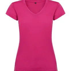 Roly CA6646 - T-shirt Femme Col V Coton avec Finitions Côtelées
