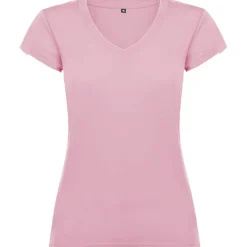 Roly CA6646 - T-shirt Femme Col V Coton avec Finitions Côtelées