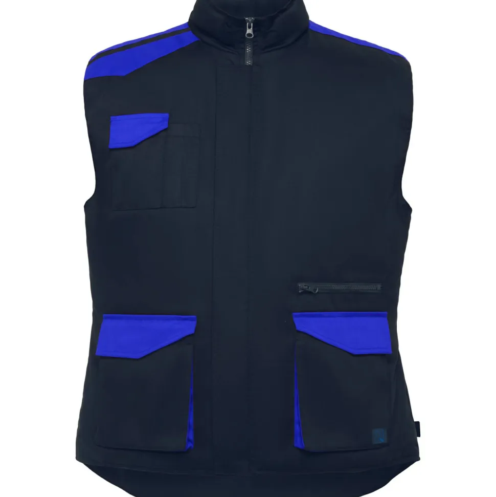 Roly CQ8414 - ARMADA Gilet de travail multi-poches avec col montant en couleurs combinés