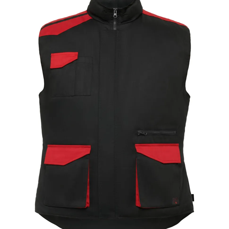 Roly CQ8414 - ARMADA Gilet de travail multi-poches avec col montant en couleurs combinés