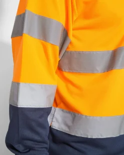 Roly HV9306 - POLARIS L/S Polo technique manches longue haute visibilité avec deux bandes refléchissantes sur manches