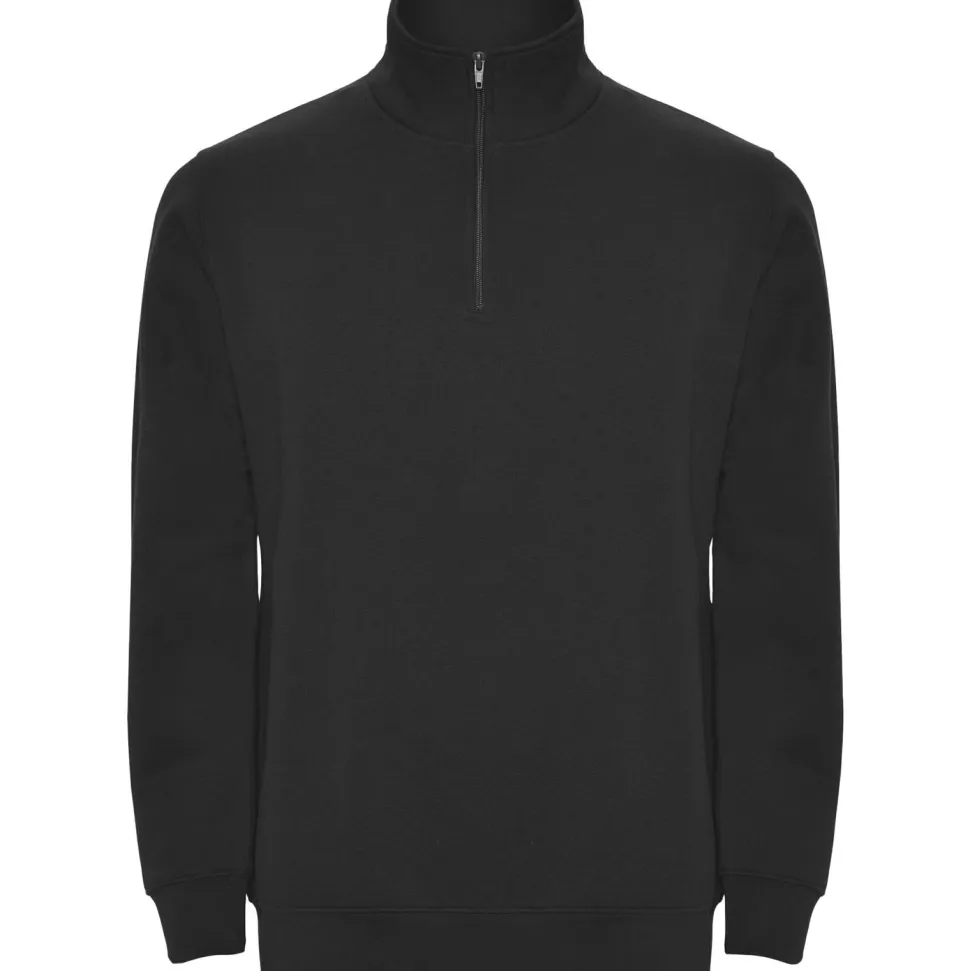 Roly SU1109 - ANETO Sweat avec demi zip ton sur ton et col montant