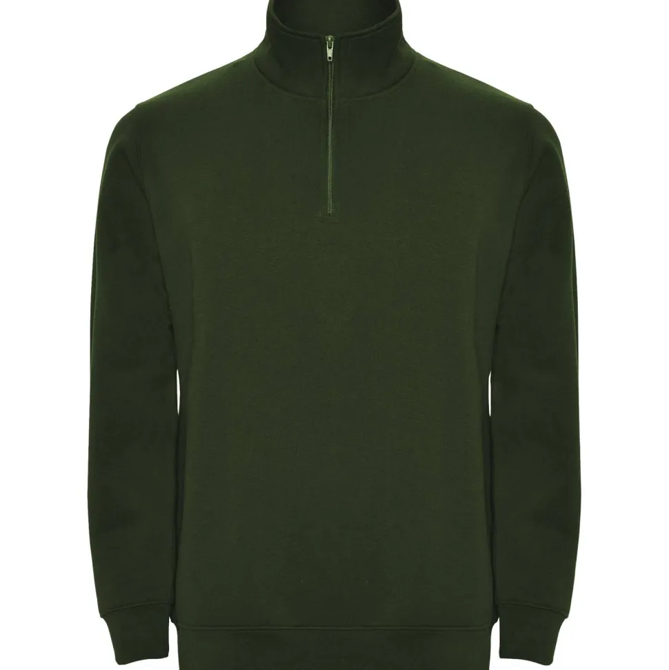 Roly SU1109 - ANETO Sweat avec demi zip ton sur ton et col montant
