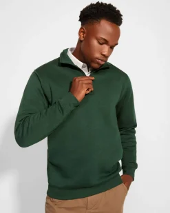 Roly SU1109 - ANETO Sweat avec demi zip ton sur ton et col montant